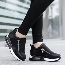 Women's Spring / Summer / Fall / Winter Platform / Creepers Leatherette Outdoor / Casual / Athletic Flat Heel Zipper / Chain Black / Red