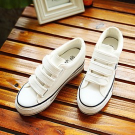 Women's Sneakers/ Comfort/Flats Canvas Athletic/Casual Flat Heel Lace-up Black/Blue/White Walking