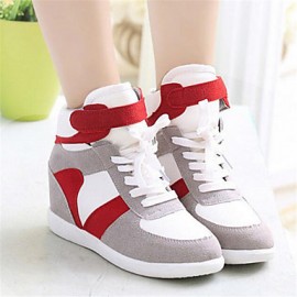 Women's Sneakers Spring / Fall Wedges Canvas Outdoor / Casual Wedge Heel Lace-up Black / Gray Others