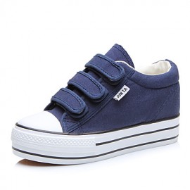 Women's Sneakers/ Comfort/Flats Canvas Athletic/Casual Flat Heel Lace-up Black/Blue/White Walking