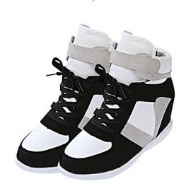 Women's Sneakers Spring / Fall Wedges Canvas Outdoor / Casual Wedge Heel Lace-up Black / Gray Others