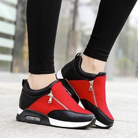 Women's Spring / Summer / Fall / Winter Platform / Creepers Leatherette Outdoor / Casual / Athletic Flat Heel Zipper / Chain Black / Red