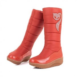 Women's Shoes Round Toe Platform Heel Nylon Mid-Calf Boots More Colors available