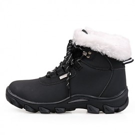 Women's Boots Winter Comfort PU Casual Chunky Heel Zipper Black / Green / Khaki Others