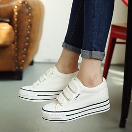 Women's Sneakers/ Comfort/Flats Canvas Athletic/Casual Flat Heel Lace-up Black/Blue/White Walking