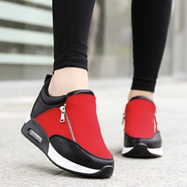 Women's Spring / Summer / Fall / Winter Platform / Creepers Leatherette Outdoor / Casual / Athletic Flat Heel Zipper / Chain Black / Red